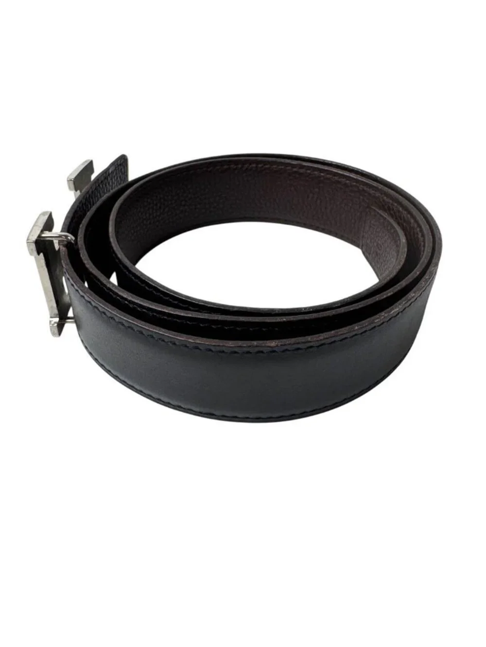 Hermes Constance H Belt Black Brown
